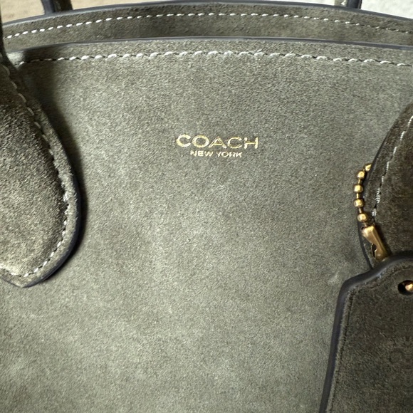 Coach Suede Empire 28 Satchel in Olive Green - Picture 3 of 12